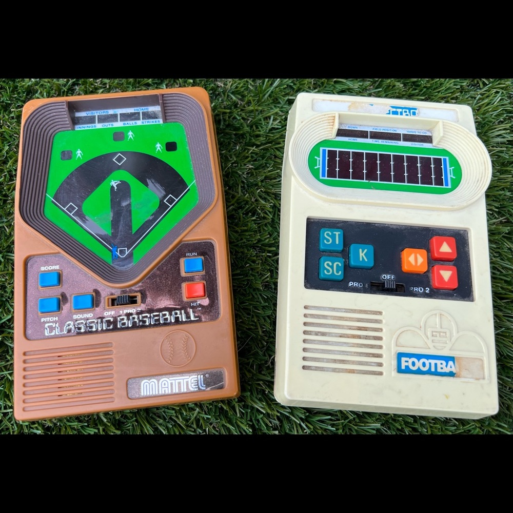 Classic Electronic Football and Baseball Handheld Games